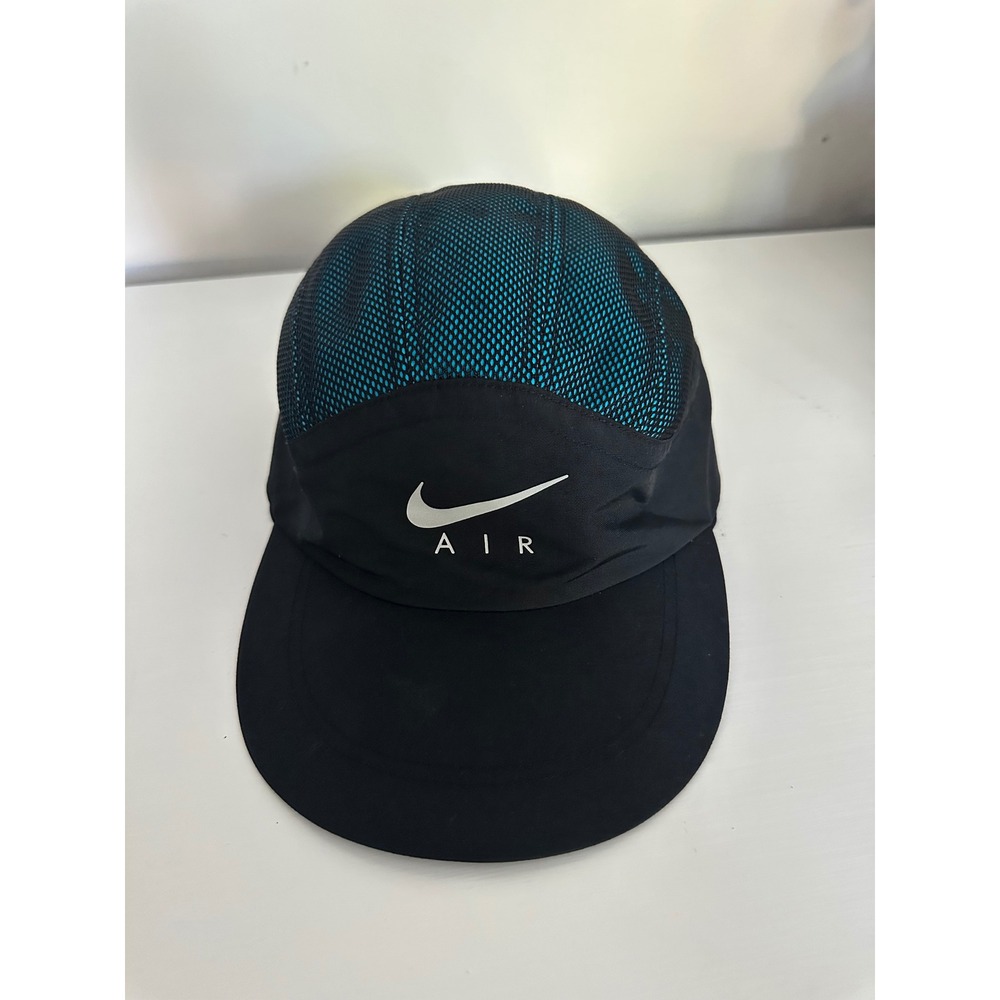 Supreme Nike Air Trail Running Hat Black Blue Mesh 5-Panel Cap Adjustable